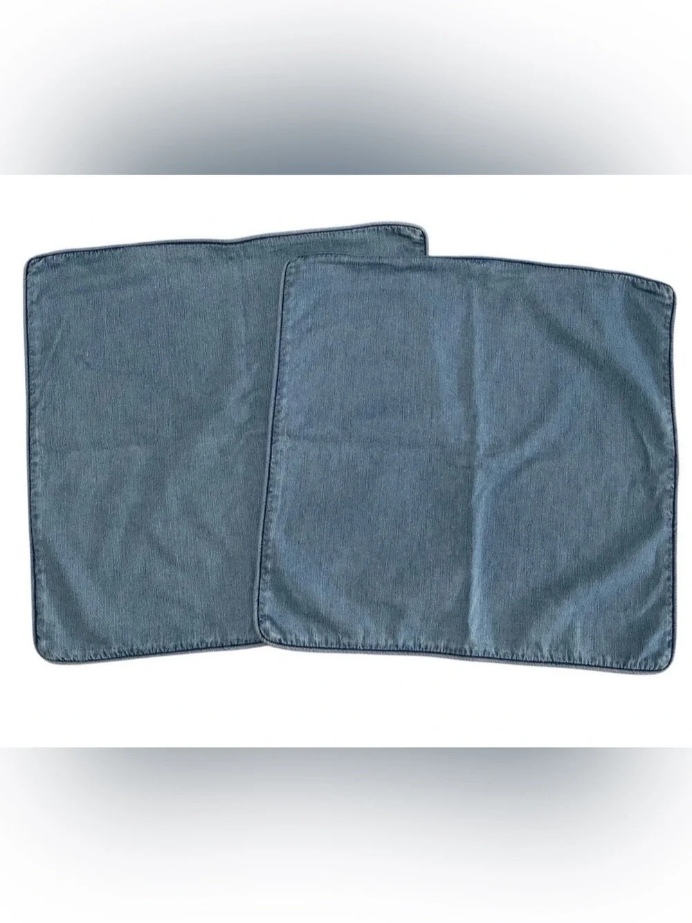 Set 2 Pottery Barn 24” Denim Blue Pillow Covers